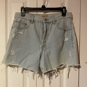 High waisted jean shorts